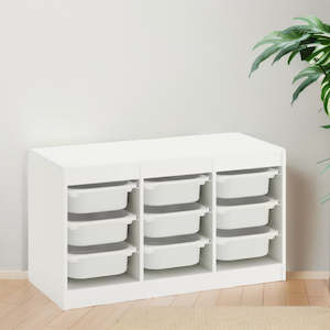 IKEA TROFAST Storage combination with 9 boxes, white/white, 99x44x56 cm