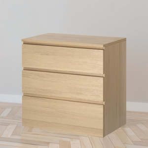 Furniture: IKEA MALM Chest of 3 drawers, oak veneer, 80x78 cm