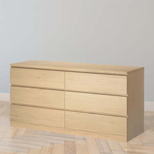 IKEA MALM Chest of 6 drawers, oak veneer, 160x78 cm