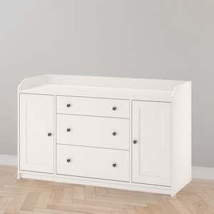 Furniture: IKEA HAUGA Sideboard, white, 140x84 cm