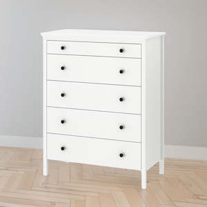 Furniture: IKEA KOPPANG Chest of 5 drawers, white, 90x114 cm