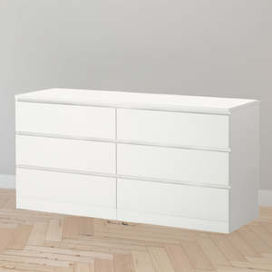 Furniture: IKEA MALM Chest of 6 drawers, white, 160x78 cm