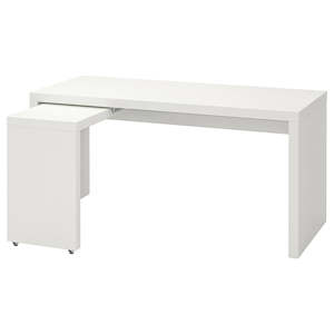 IKEA MALM Desk w pull-out panel, white, 151x65 cm