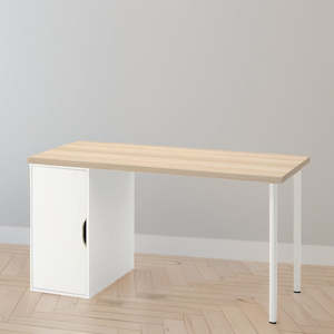 IKEA LAGKAPTEN / ALEX Desk, 140x60 cm, oak/white storage