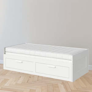 Furniture: IKEA BRIMNES Day-bed/2 mattresses, white, 80x200 cm