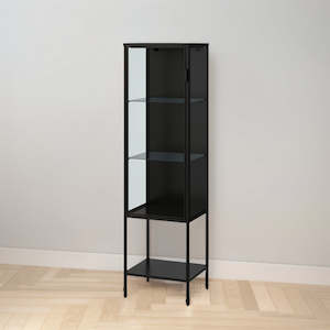 IKEA RUDSTA Glass-door cabinet, anthracite, 42x37x155 cm