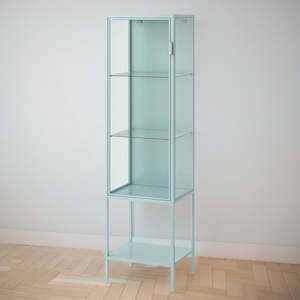 IKEA RUDSTA Glass-door cabinet, light turquoise, 42x37x155 cm