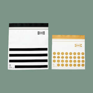 Furniture: IKEA ISTAD resealable bag, patterned/black yellow, 60 pack