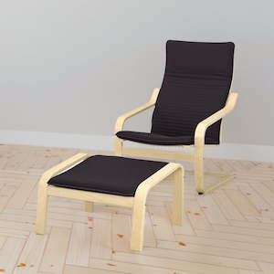 Furniture: IKEA POANG Armchair and footstool, birch veneer/Knisa black