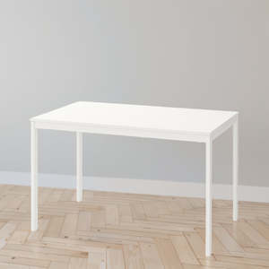 Furniture: IKEA VANGSTA Extendable table, white, 120/180x75 cm