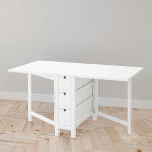 Furniture: IKEA NORDEN Gateleg table, white, 26/89/152x80 cm