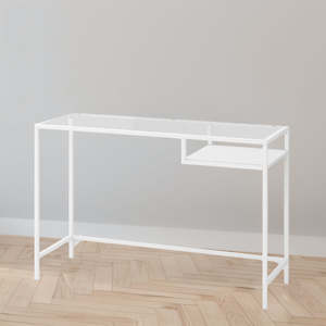 IKEA VITTSJO laptop table, white/glass, 100x36 cm