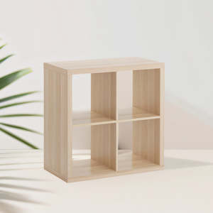 Furniture: IKEA KALLAX Shelving unit 2x2, oak effect, 77x77 cm