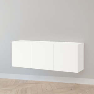 IKEA BESTA Wall-mounted cabinet w 3 doors, white, 180x42x64 cm