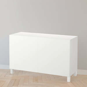 Furniture: IKEA BESTA Cabinet with 2 doors, white,120x42x74 cm