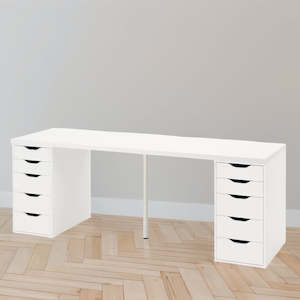 IKEA LAGKAPTEN / 2 ALEX Desk, 200x60 cm, white