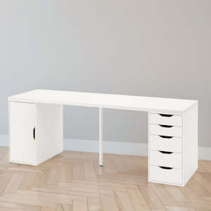 IKEA LAGKAPTEN / ALEX Desk, 200x60 cm, white drawer/storage