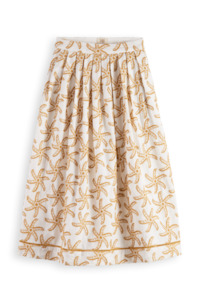 Clothing: Embroidered Midi Skirt