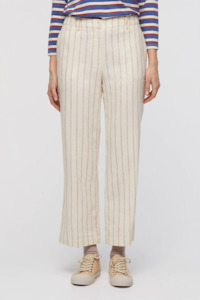 Striped Linen Pant - Dark Ecru