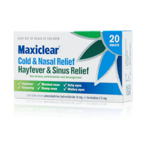 Maxiclear® Cold & Nasal Relief/Hayfever & Sinus Relief