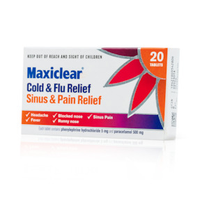 Maxiclear® Cold & Flu/Sinus & Pain Relief Tablets