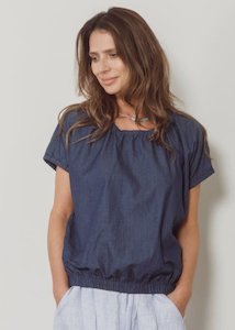 Dalston Izzy Top - Indigo Chambray