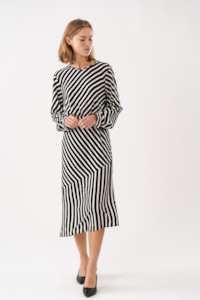 Lollys Laundry Riga Midi Dress  - Stripe