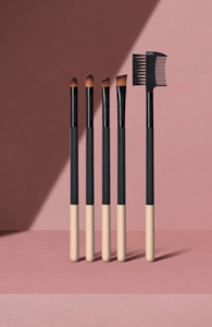 Otis Batterbee Lip and Brow Brush Set - Black/Peach