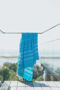 Izzy and Jean Classic Turkish Towel - Marine Blue