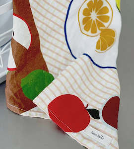 Gift: Father Rabbit Tea Towel - Fruit on Plates