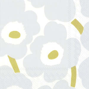 Marimekko Napkins - Unikko White Silver