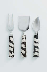 Bianca Lorenne Cheese Set - Black/White