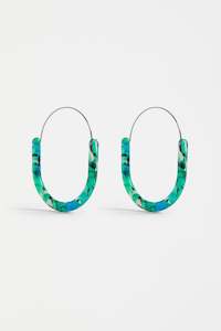 Elk Aki Hoop Earring - Green