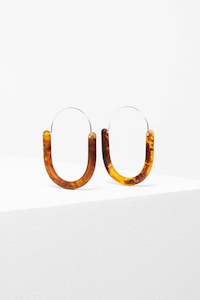 Elk Aki Hoop Earring - Tortoise Shell