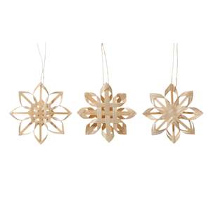 Robert Gordon Woven Snowflake Decorations - Set of 3