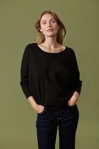 Saint Tropez Mila Round Neck  Pullover - Black