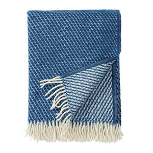 Klippan Velvet Lattice Wool Blanket - Petrol Blue