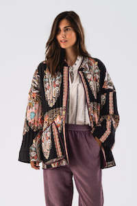 Lollys Laundry Lulu Jacket - Black Paisley Print