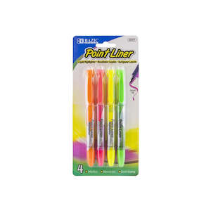 Dollar: BAZIC Pen Style Fluorescent Color Liquid Highlighters (4/Pack) (Product Of USA)