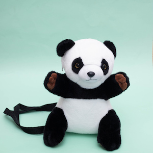 Cute Furry Panda Mascot Plush Backpack - GoodWishBox