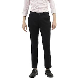 UCB Men Cotton Slim Fit Chinos Trousers Cropped Black - GoodWishBox