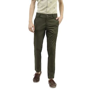 UCB Men Cotton Slim Fit Chinos Trousers Cropped Olive - GoodWishBox