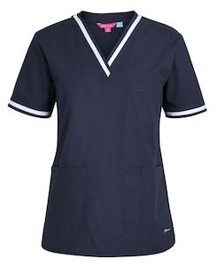 Ladies Contrast Scrubs Top 4sct1