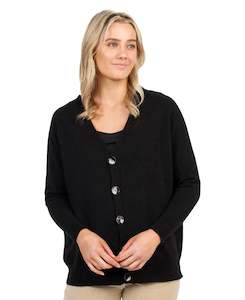 Black Women's Relaxed Cardigan - NB851