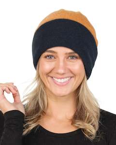 Ginger & Navy Reversible Beanie Hat - NX740