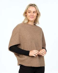 Tunic: Mink Poncho Tunic in Possum Merino Wool - NB868