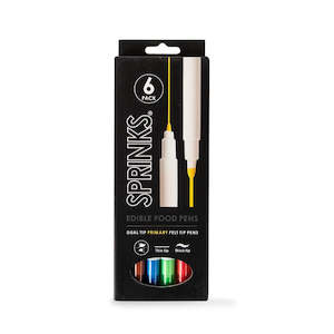 Sprinks Edible Food Pen Set - Primary Pack (Pack of 6)