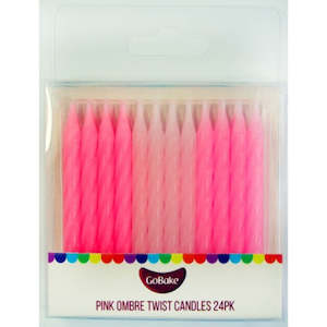 GoBake Candles - Twist Pink Ombre - 4cm (pack of 24)