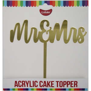 Cake Topper - Mr & Mrs (Gold Acrylic)