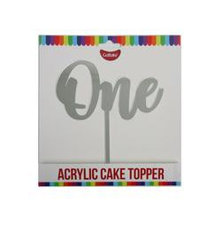 Cake: Cake Topper - One (Silver Acrylic)